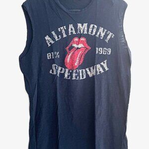 Johnson Motors Altamont Speedway Rolling Stones Sleeveless Medium NWOT!!